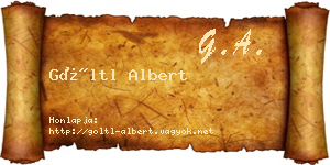 Göltl Albert névjegykártya