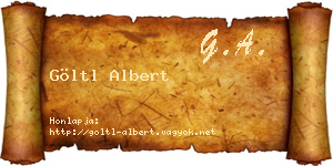 Göltl Albert névjegykártya
